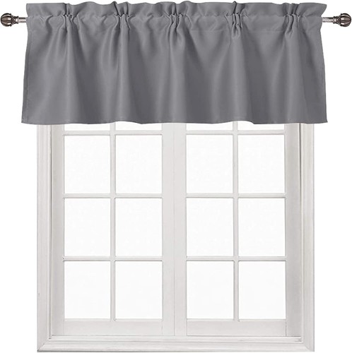 Grey rod pocket valance for - grey,